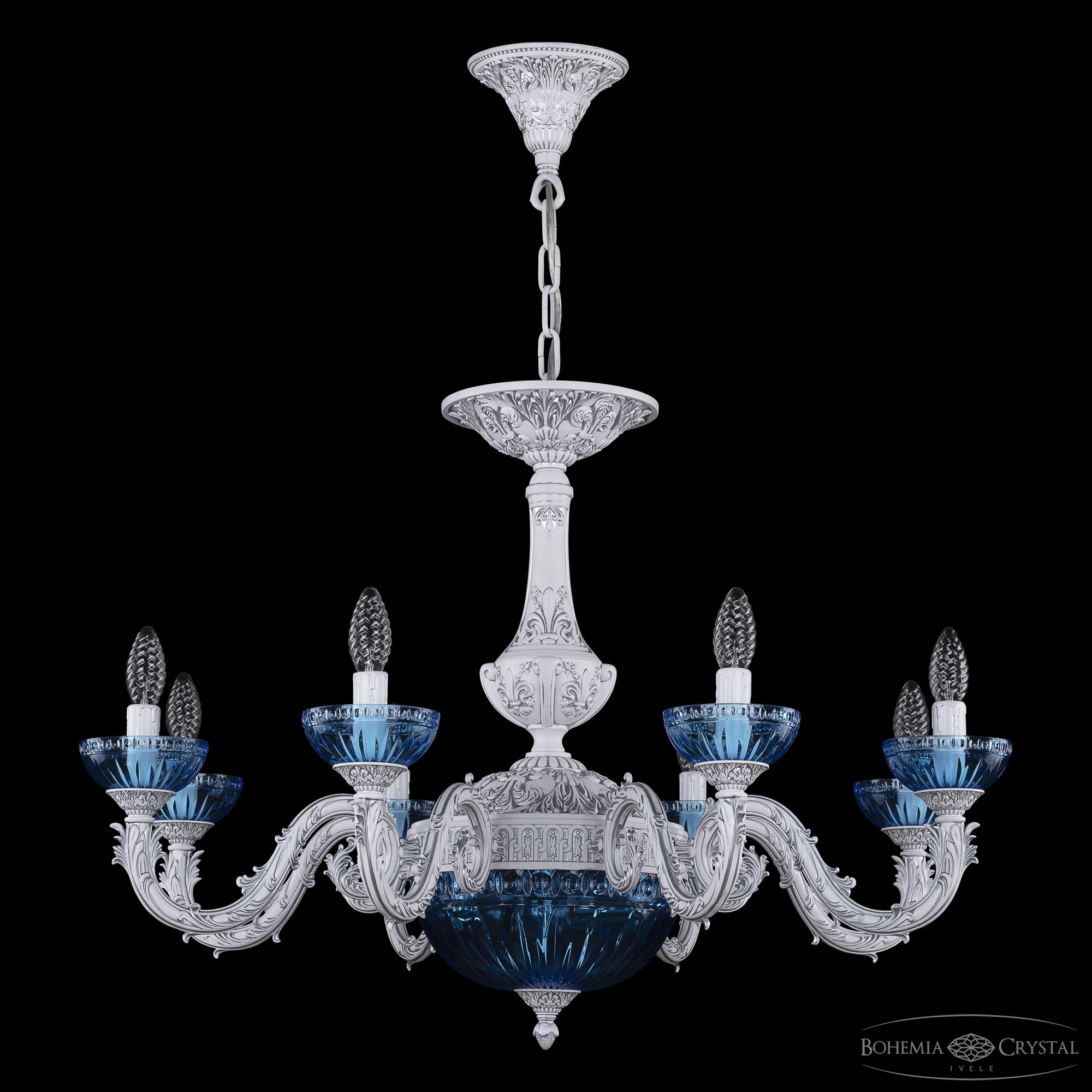 Подвесная люстра Bohemia Ivele Crystal AL79101P/8/250 WMN P Aquamarine/M-1G
